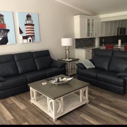 Leather Electric Racking Sofa And Loveseat 