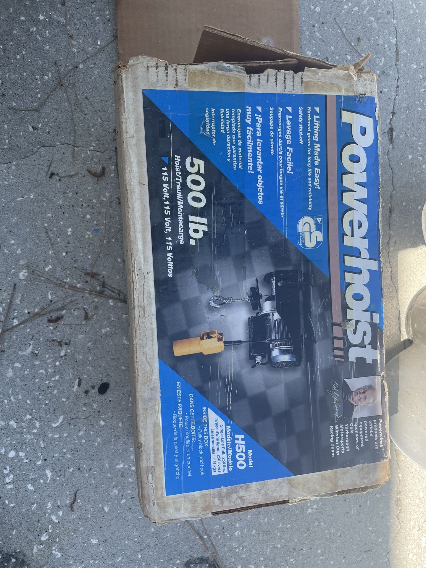 Vintage PowerHoist 500lb Lifting Hoist, 115 volt, Model 500