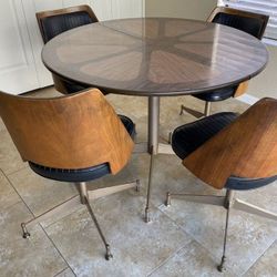 unique  Brody kitchenette DINING SET with laminate top and 4 bentwood swivel CHAIRS and Others 
