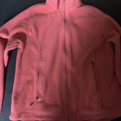 LL Bean Jacket Womens Small Pink Zip Fleece Polar EUC regular.