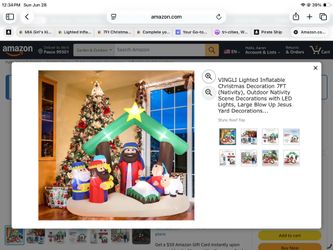 VINGLI Lighted Inflatable Christmas Decoration 7FT (Nativity), Outdoor Nativity
