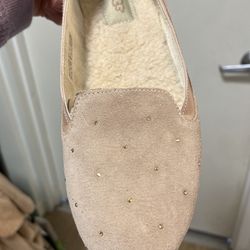 UGG Tan Crystal Embellished Flats