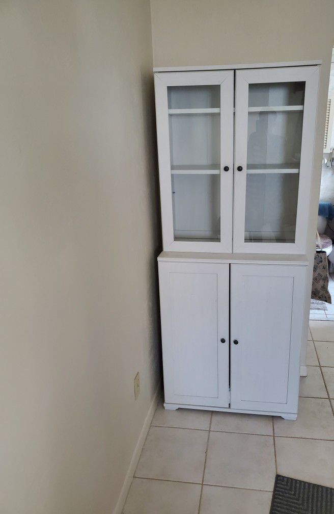 White Bookcase With Doors
