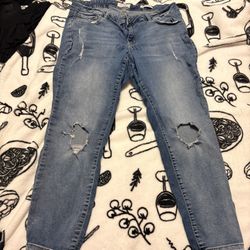 Jessica Simpson blue jean with rolled ankle size 16w 