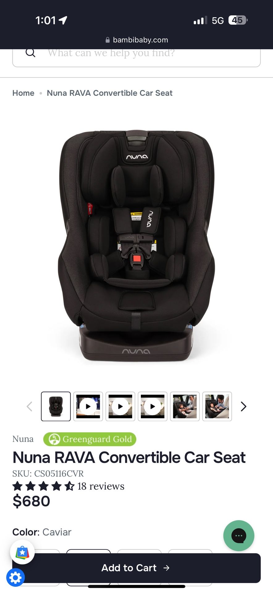 Nuna Carseat Rava In Caviar Brand New Sealed Box