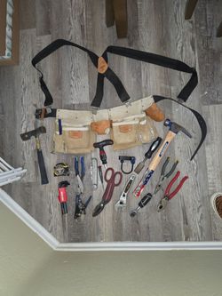 Leather Tool Belt with Hand Tools Set