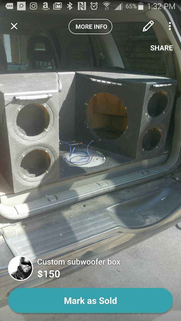 Custom subwoofer box for 2 12s and 4 6.5s