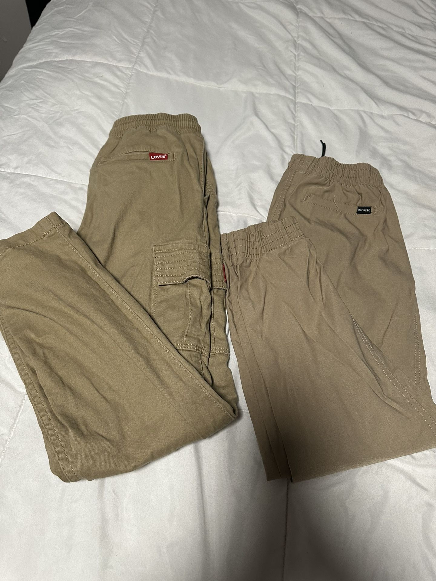 Boys Khaki Pants. Hurley & Levi’s. Size 7/8 & Size 8. $25 for Both.