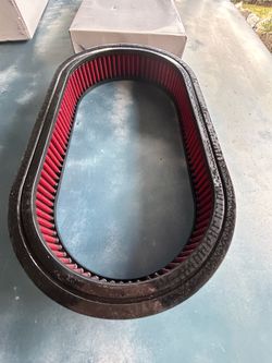 Oval cool red vehicle air filter
