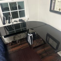Tempered Glass Corner Desk