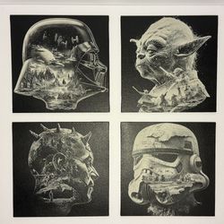 Star Wars Themed Laser Engraved Painted Canvas Wall Art