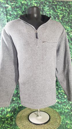 Adult GAP Fleece Pullover Jacket, Gray, Medium, 1/4 Zip
