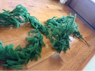 NEW 2-Pack 5.7FT Artificial Christmas Pine Garland – Holiday Mantel & Stair Decor