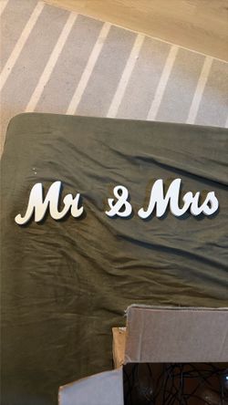 Small Vintage Wooden Letters Mr. & Mrs