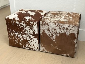 Cowhide ottomans | accent cubes