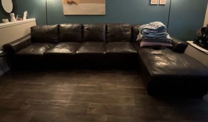 Leather sectional couch