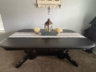 Custom finished rustic farmhouse dining table W/ leaf