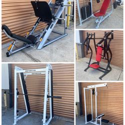 Gym Equipment, Olympic Weight, Lat, Chest & Smith Machines, Home, Leg Press, Dumbbell Rack Power Squat Curl Extension Bench
