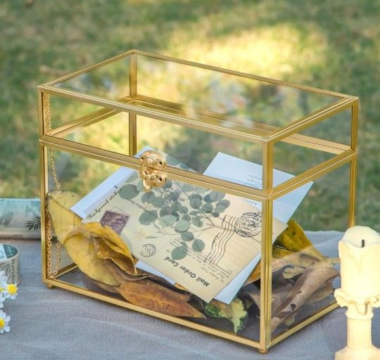 Gold Glass Cards Box