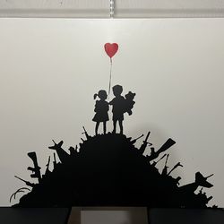 Oversized Banksy-Style Canvas Wall Art (60” x 40”) – Statement Piece