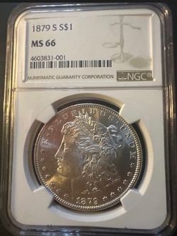 1879‑S Morgan Silver Dollar — NGC Certified MS66   Certification #: (contact info removed)‑001