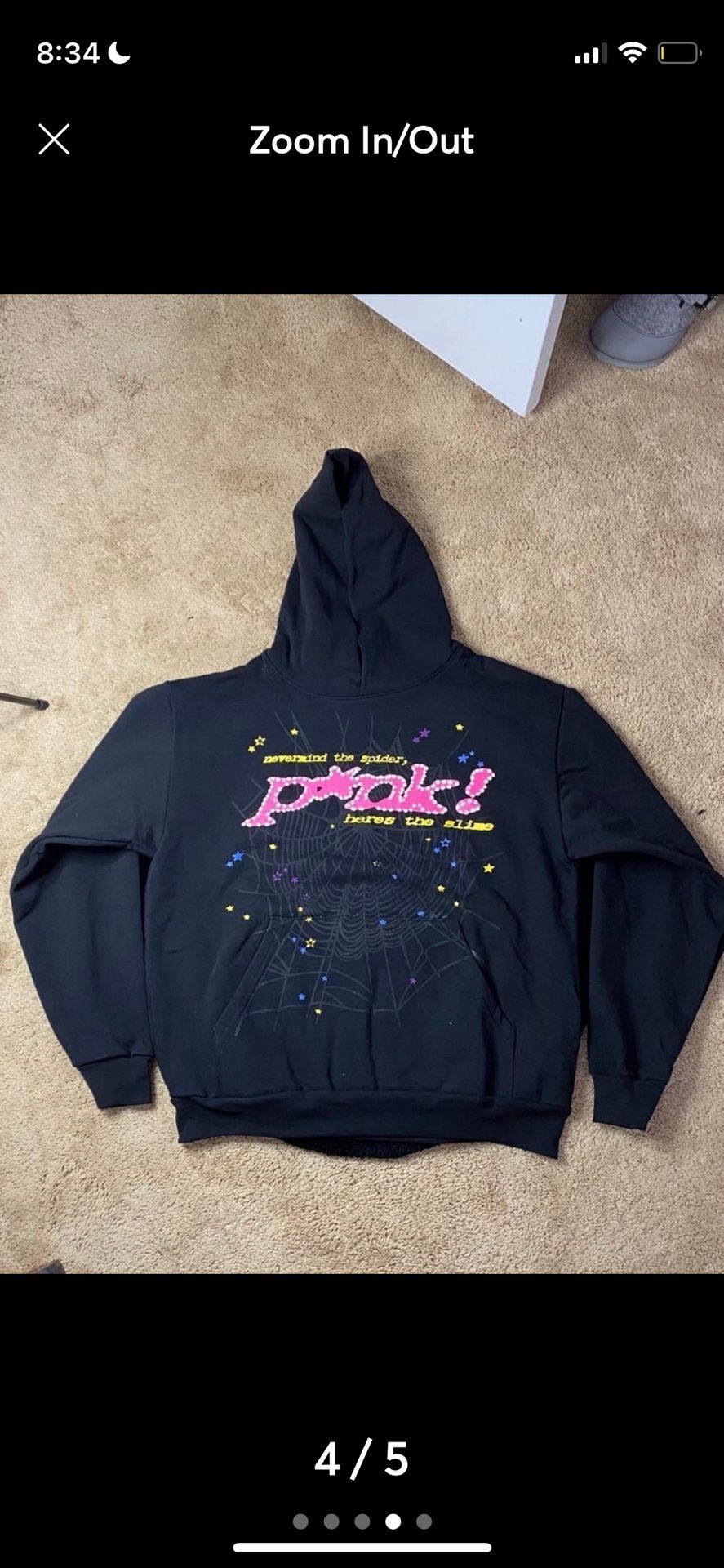 PINK sp5der hoodie (AUTHENTIC) in black