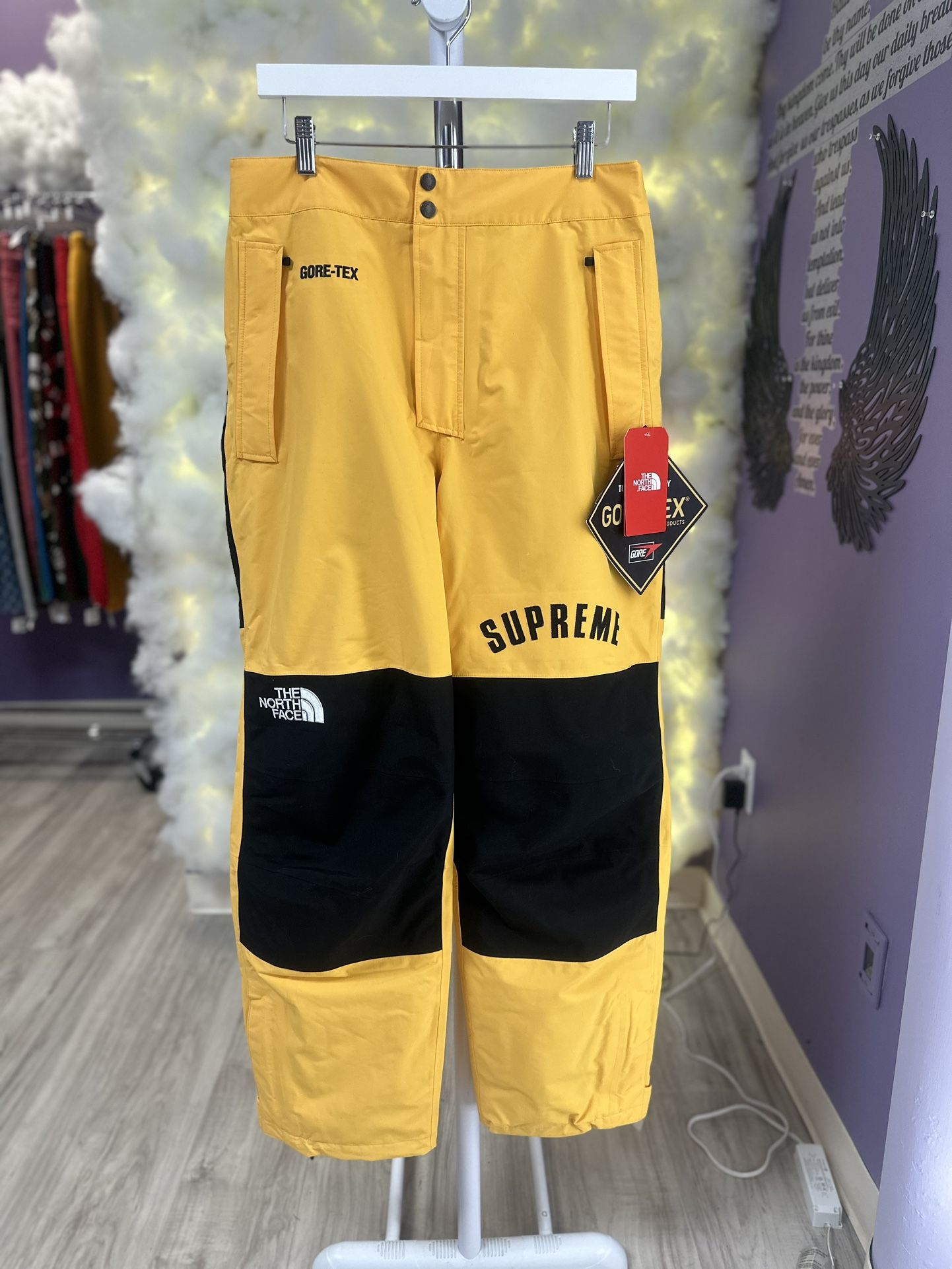 Supreme North Face Pants Arc Logo Yellow