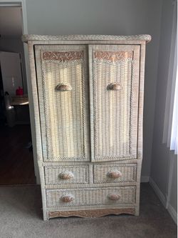 Whicker armoire