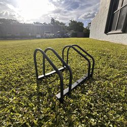 2 Bikes Floor Bike Stand, Bike Parking Rack Garage Bike Storage Stand Indoor/Outdoor 22-28" Wheel Stand