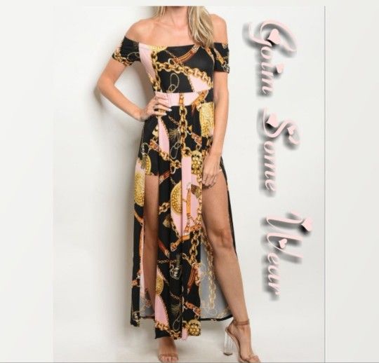 Chain Print Sexy Dress Medium