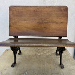 School Desk Cast Iron Wood Antique School Desk 