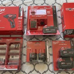 Milwaukee M18 Power Tools Impact Wrench, Screwdriver, Vacuum, Batteries NEW 