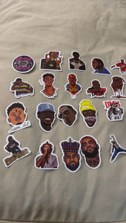 67-Piece Hip Hop Rap Artist Vinyl Sticker Lot Pack - Biggie Jay-Z Snoop Dogg