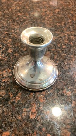 Vintage Towle sterling silver weighted candle stick has a couple of small damage shown in photo