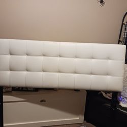 Leather White Queen  Headboard 