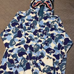 Bape Blue Camo Zip Up Large 