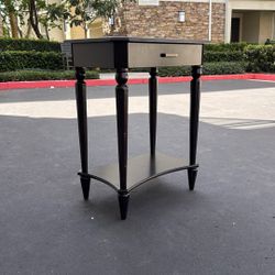 Dark Brown Wooden 1 Drawer Side Table 22.5” x 28” 
