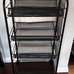Mind Reader Black Rolling Cart