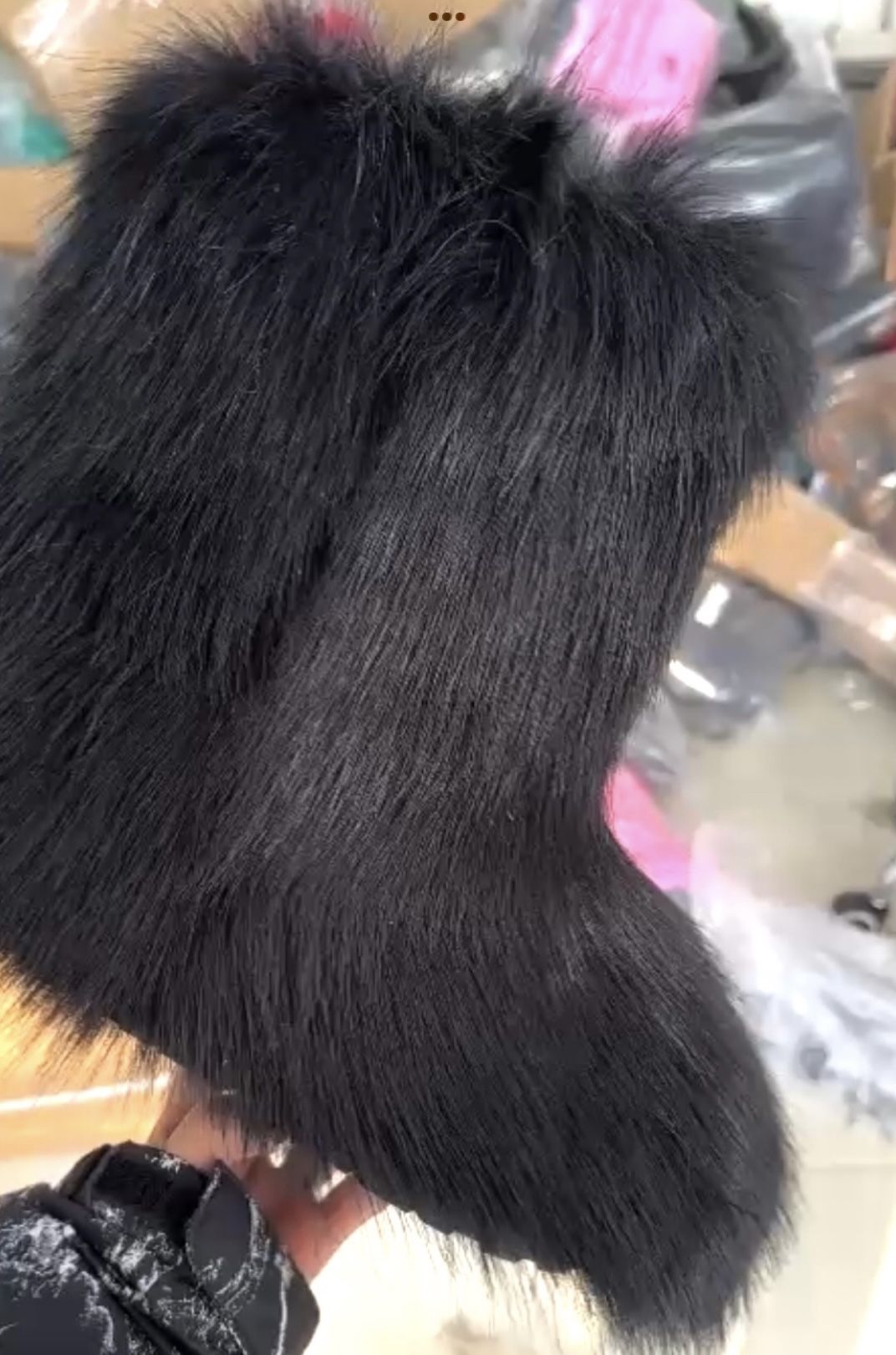 Black Custom Faux Fur Boots Sizes 5-11.5 Message Your True Size To Order.