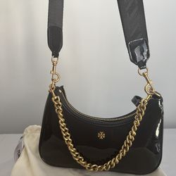 Elegant shine min bag in black