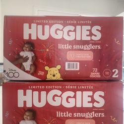 Huggies little snugglers  72 Diapers  size 2 