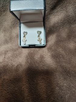 Estate Sale: Petite Heart & Cross Earrings