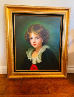 Framed Portrait Oil Painting of a Child