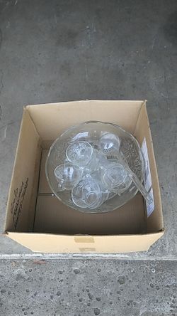 GLASS PUNCH BOWL SET