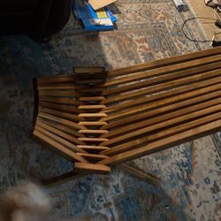 Melino Wooden Folding Chair for Outdoor - Low Profile Acacia Wood Lounge Chair with FSC Certified - Fully Assembled Outdoor Foldable Chairs for Patio,