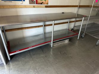 ULINE STAINLESS STEEL PREP KITCHEN COMMERCIAL PIZZA BAKERY TABLE 96” X 30” FREE DELIVERY