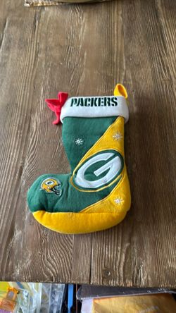 Green BayPackers embroidered holiday stocking with bean bag bottom