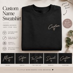 Custom Embroidered Name Crewneck Sweatshirt