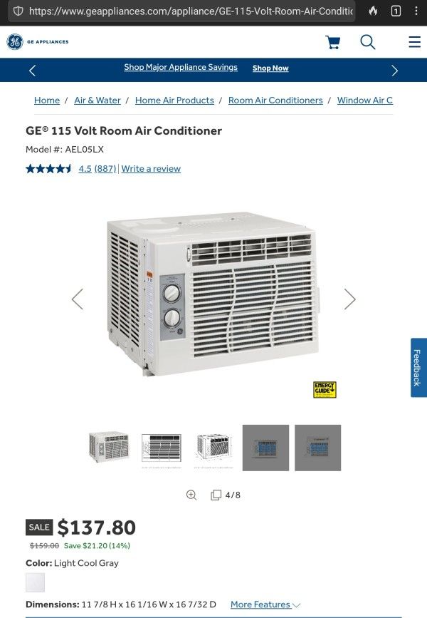 GE 115 VOLT 5100 BTU WINDOW MOUNT AC $90 O.B.O