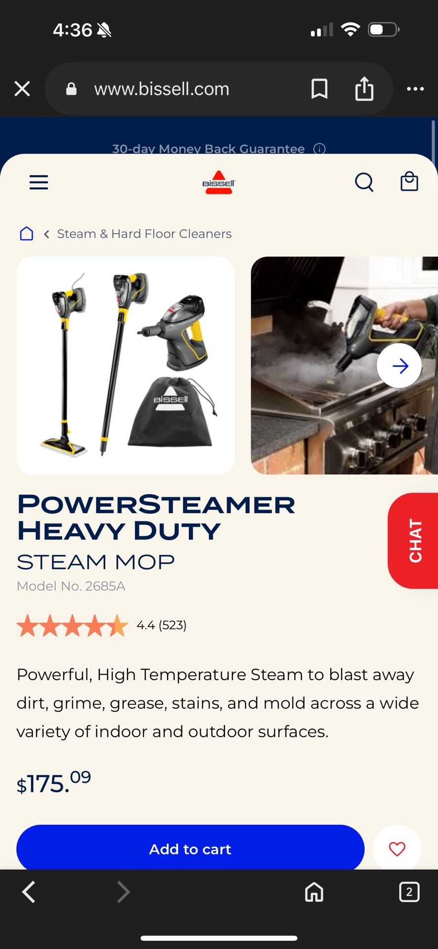 Bissell Power Stream Mop With Handheld Attachments 